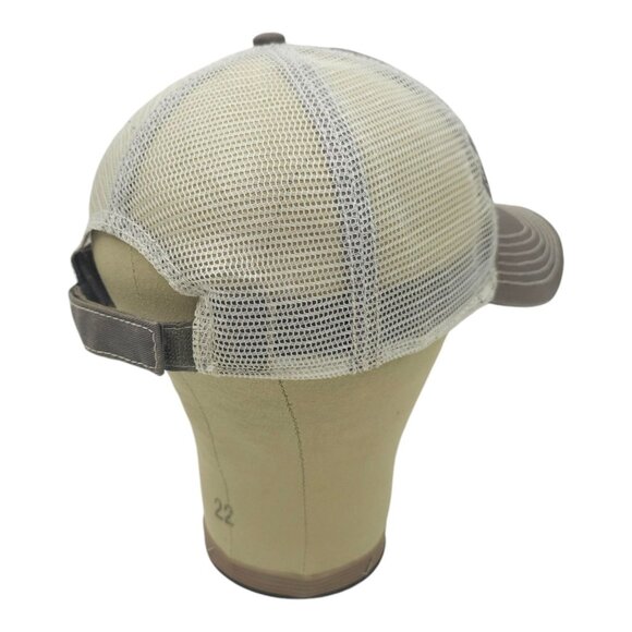 American Flag Patch Strapback Cap Curved Brim Mesh Trucker Baseball Hat Gray - Picture 13 of 14